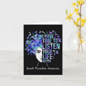 Uw levensproblemen Zelfmoordpreventie Bewustzijn W Kaart (Gele Bloem)