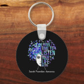 Uw levensproblemen Zelfmoordpreventie Bewustzijn W Sleutelhanger (Voorkant)