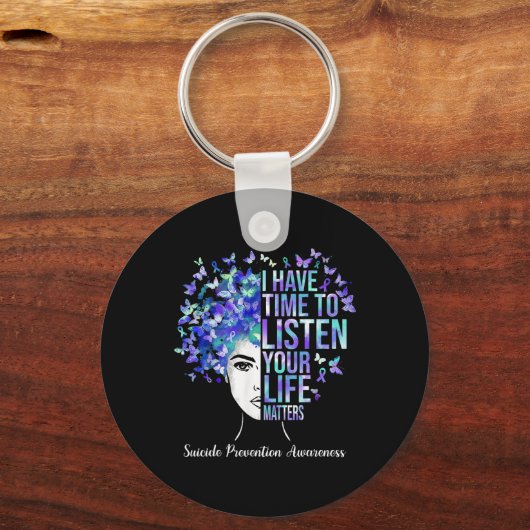 Uw levensproblemen Zelfmoordpreventie Bewustzijn W Sleutelhanger (Voorkant)