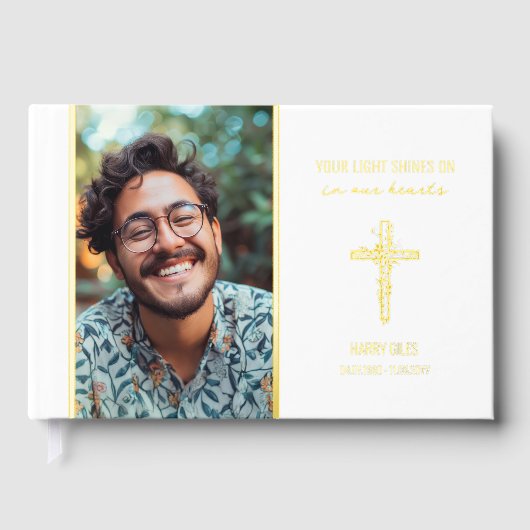 Uw licht schijnt Memorial Photo Gold Gastenboek (Voorkant)