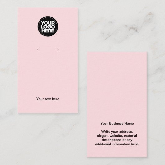 Uw lichte roze visitekaartje voor zakelijke Logo (Voorkant / Achterkant)