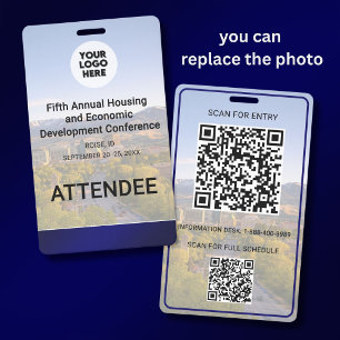 Uw Locatie Foto Logo QR Evenement Conferentie Badg Badge