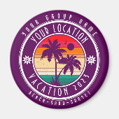 Uw Locatie Vakantie Aangepaste Groepsnaam Zomer Magneet (Voorkant)