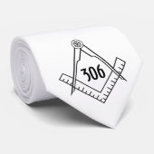 Uw Lodge Aantal Vierkant en Compass Necktie Stropdas (Opgerold)