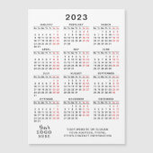 Uw Logo 2023 Calendar White Black Red Minimal (Voorkant)