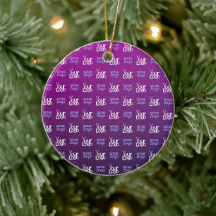 Uw Logo   2 Geüploade Afbeeldingen of bedrijfslogo Keramisch Ornament