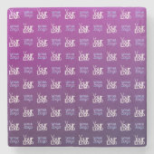 Uw Logo | 2 Geüploade Afbeeldingen of bedrijfslogo Stenen Onderzetter (Voorkant)