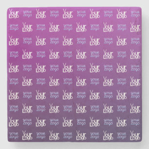 Uw Logo   2 Geüploade Afbeeldingen of bedrijfslogo Stenen Onderzetter