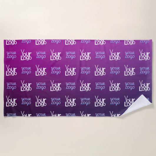 Uw Logo | 2 Geüploade Afbeeldingen of bedrijfslogo Strandlaken (Voorkant)