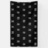 Uw Logo | 3 Logo Patroon Ontwerp Bewerkbaar Zwart Spandoek (Verticaal)