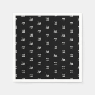 Uw Logo 3 Logo Patroonontwerp Bewerkbaar Zwart Servet