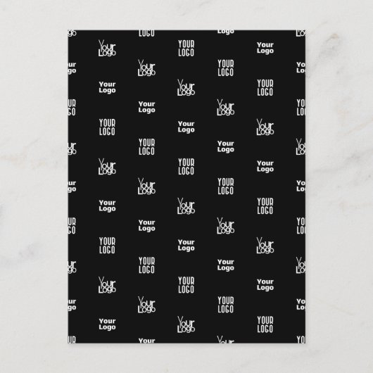 Uw Logo | 3 Logo Pattern Design Bewerkbaar Zwart Briefkaart (Voorkant)