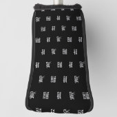 Uw Logo | 3 Logo Pattern Design Bewerkbaar Zwart Golfheadcover (Draai 90)