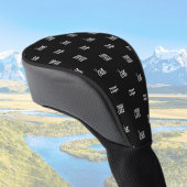 Uw Logo | 3 Logo Pattern Design Bewerkbaar Zwart Golfheadcover