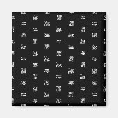 Uw Logo | 3 Logo Pattern Design Bewerkbaar Zwart Magneet (Voorkant)