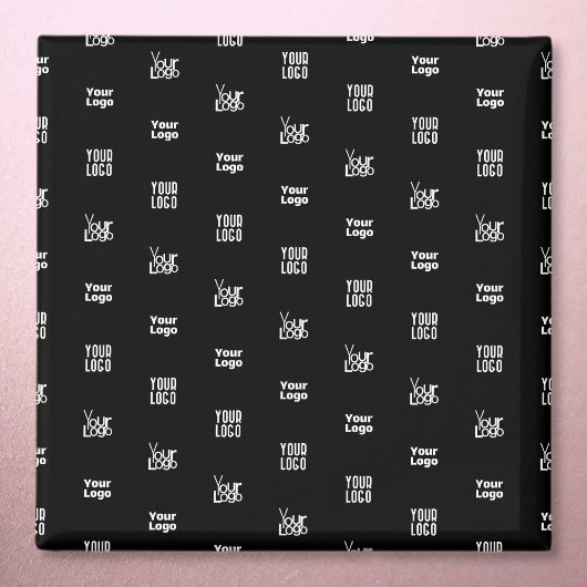 Uw Logo | 3 Logo Pattern Design Bewerkbaar Zwart Magneet