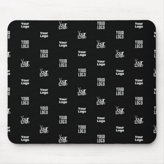 Uw Logo | 3 Logo Pattern Design Bewerkbaar Zwart Muismat (Voorkant)