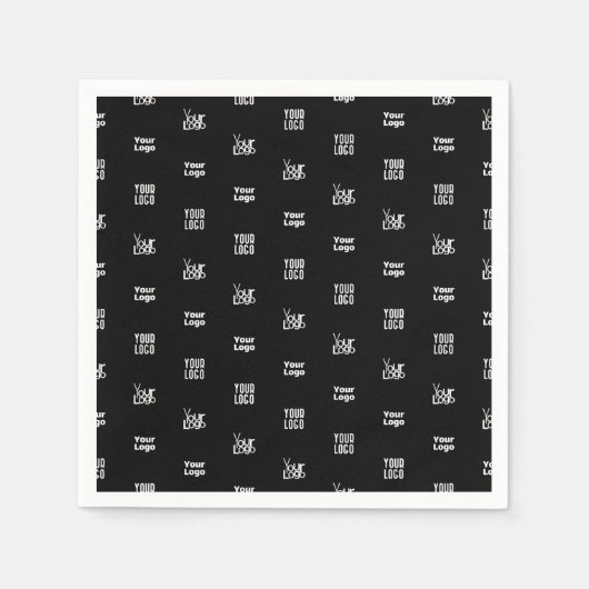 Uw Logo | 3 Logo Pattern Design Bewerkbaar Zwart Servet (Voorkant)