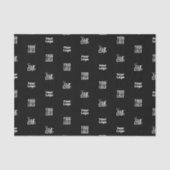 Uw Logo | 3 Logo Pattern Design Bewerkbaar Zwart Tissuepapier (Voorkant)