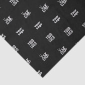 Uw Logo | 3 Logo Pattern Design Bewerkbaar Zwart Tissuepapier (Detail)