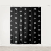 Uw Logo | 3 Logo Pattern Design Bewerkbaar Zwart Wandkleed (Voorkant)