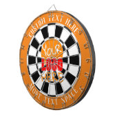 Uw Logo - Aangepast Oranje en Witte Dart Board Dartbord (Voorkant Rechts)