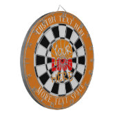 Uw Logo - Aangepast Oranje en Witte Dart Board Dartbord (Voorkant Links)