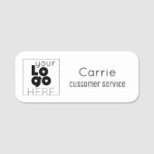 Uw Logo Aangepast zwart op witte personeelsnaam (t Naamplaatje (Voorkant)