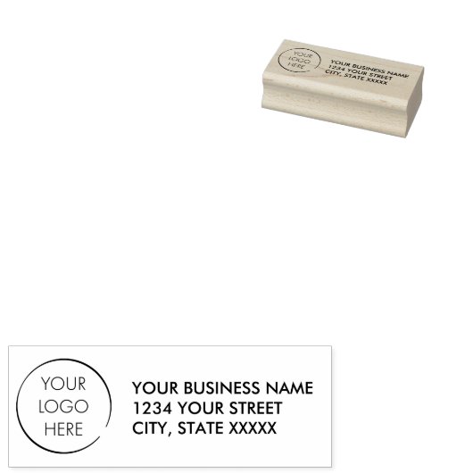 Uw Logo aangepaste stempel, adres voor retourzendi Rubberstempel (Gestempeld)