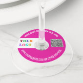 Uw Logo Aangepaste Tekst en QR Code Wijnglas Label (Dichtbij)