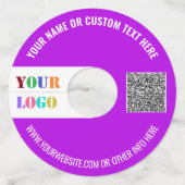 Uw Logo Aangepaste Tekst en QR Code Wijnglas Label (Achterkant)