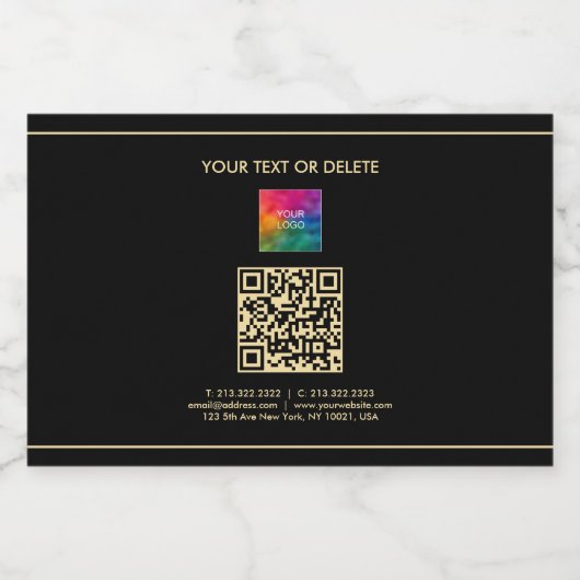 Uw Logo aangepaste tekst QR-code eenvoudige mini Likeurfles Etiket (Enkel label)