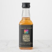 Uw Logo aangepaste tekst QR-code eenvoudige mini Likeurfles Etiket (Voorkant)