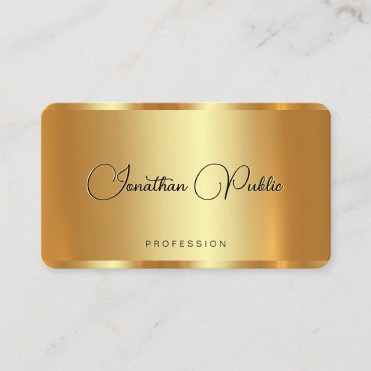 Uw Logo aangepaste tekst QR-code Elegant Gold Visitekaartje (Voorkant)