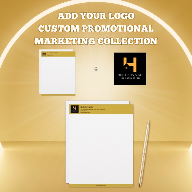 Uw Logo Aangepaste Zakelijke Goud Briefhoofd (Creator heeft geüpload)