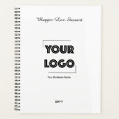 Uw Logo Aangepaste Zakelijke Zwart Wit Planner (Voorkant)