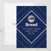 Uw Logo & Aanpasbaar Modern Design | Marineblauw (Voorkant / Achterkant)