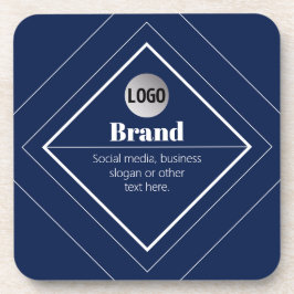Uw Logo & Aanpasbaar Modern Design | Marineblauw Bier Onderzetter