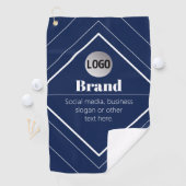 Uw Logo & Aanpasbaar Modern Design | Marineblauw Golfhanddoek (Insitu)