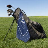Uw Logo & Aanpasbaar Modern Design | Marineblauw Golfhanddoek (Groen)