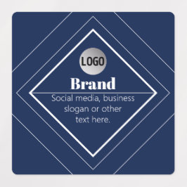 Uw Logo & Aanpasbaar Modern Design | Marineblauw Labels