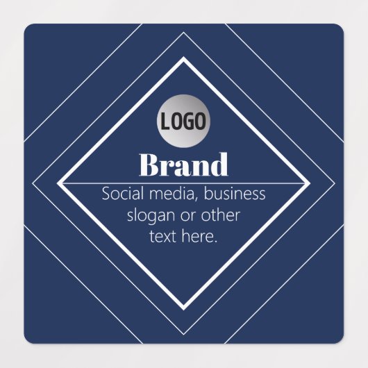 Uw Logo & Aanpasbaar Modern Design | Marineblauw Labels (Design 1)