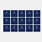 Uw Logo & Aanpasbaar Modern Design | Marineblauw Labels (Vel)