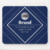 Uw Logo & Aanpasbaar Modern Design | Marineblauw Muismat (Voorkant)