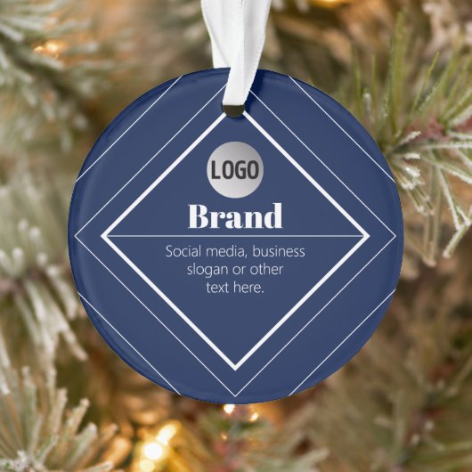 Uw Logo & Aanpasbaar Modern Design | Marineblauw Ornament (Boom)