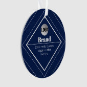 Uw Logo & Aanpasbaar Modern Design | Marineblauw Ornament (voorkant)