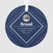 Uw Logo & Aanpasbaar Modern Design | Marineblauw Ornament (achterkant)