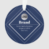 Uw Logo & Aanpasbaar Modern Design | Marineblauw Ornament (voorkant)