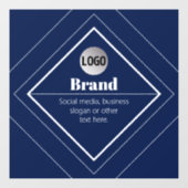 Uw Logo & Aanpasbaar Modern Design | Marineblauw Raamsticker (Vel)