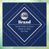 Uw Logo & Aanpasbaar Modern Design | Marineblauw Raamsticker (Vel 3)